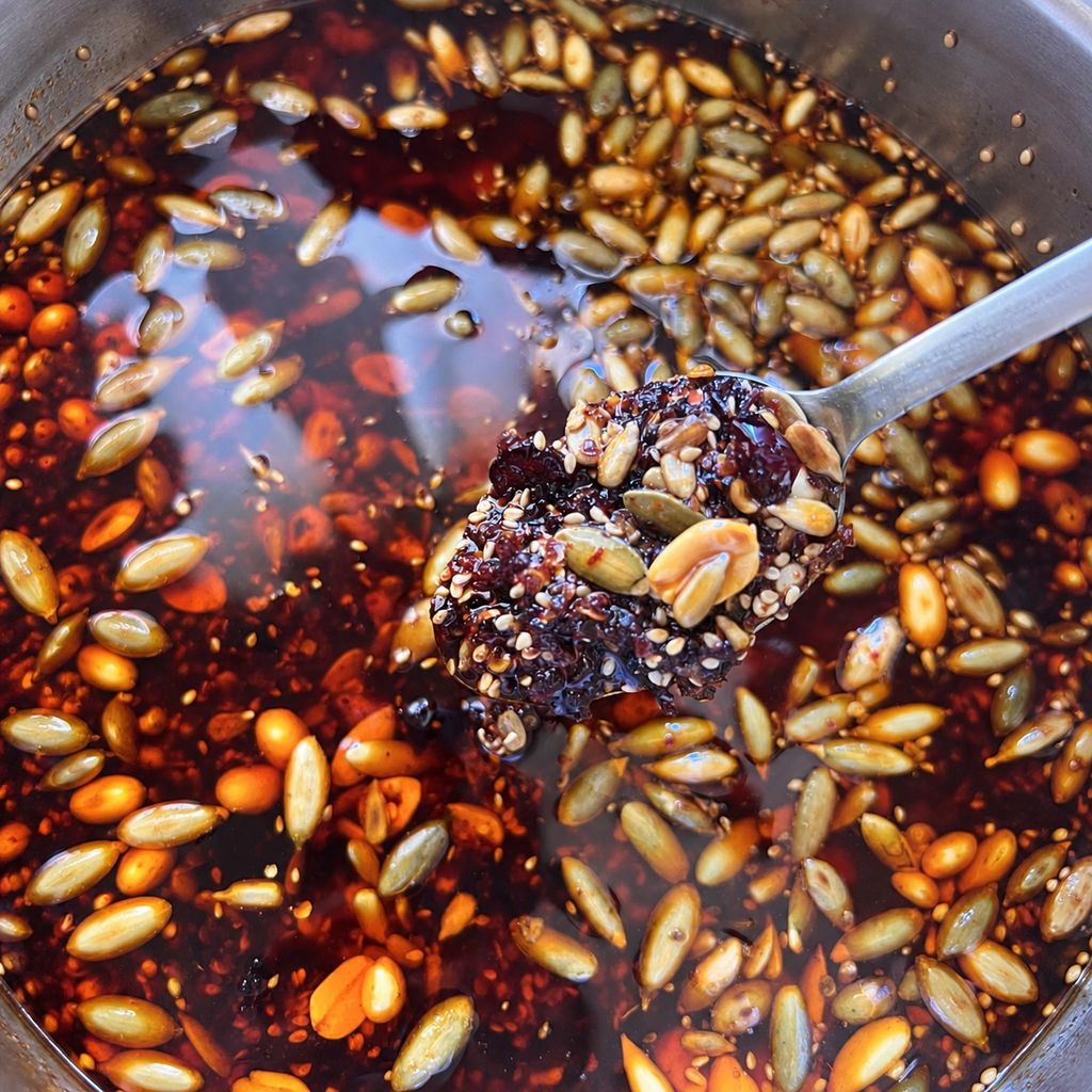 Salsa Macha de Arándano con Chile Morita